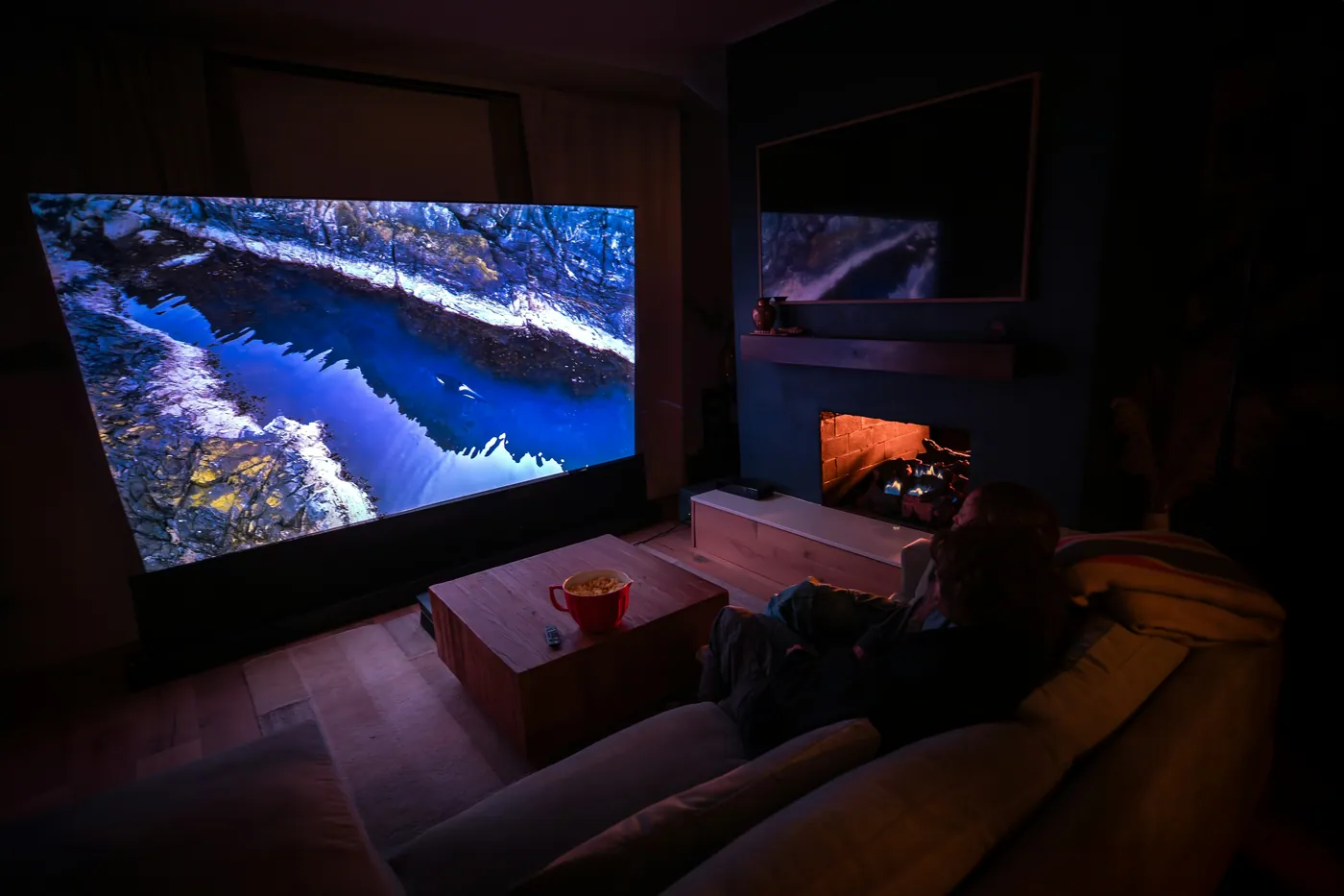 A home television setup ready for a relaxed evening